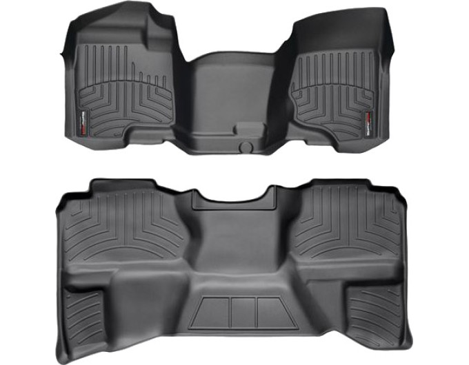 Коврики WeatherTech Black для Chevrolet Silverado (mkII)(extended cab)(no 4x4 shifter)(1 row bench)(no storage boxes under 2 row) 2007-2014, цена: 15 243 грн.