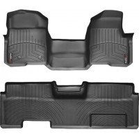 Коврики Weathertech Black для Ford F-150 (extended cab)(mkXI)(no 4x4 shifter)(1 row - 1pc.)(no console)(with air vents to 2 row)(2 fixing posts) 2010-2014