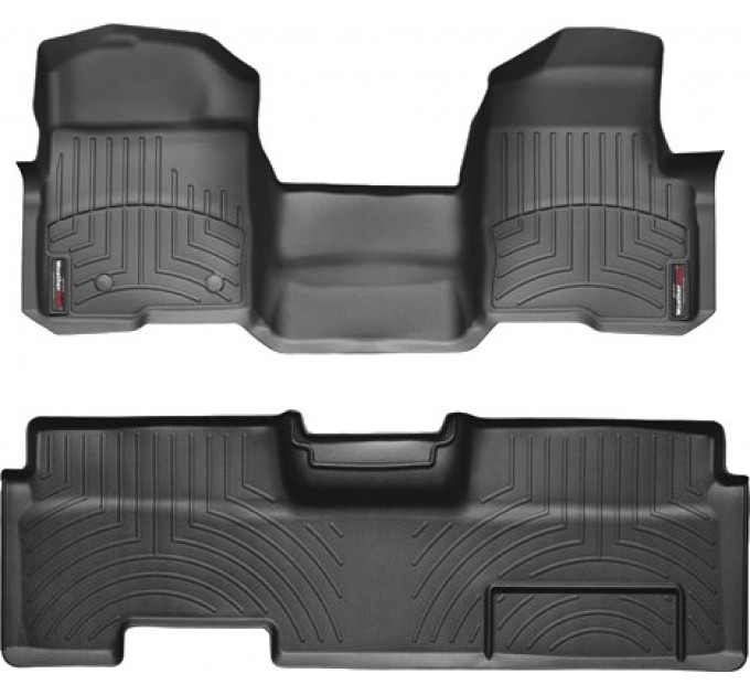 Коврики Weathertech Black для Ford F-150 (extended cab)(mkXI)(no 4x4 shifter)(1 row - 1pc.)(no console)(with air vents to 2 row)(2 fixing posts) 2010-2014, ціна: 14 524 грн.