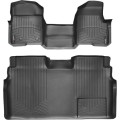Коврики WeatherTech Black для Ford F-150 (mkXI)(double cab)(no 4x4 shifter)(1 row - 1pc.)(no console)(with air vents to 2 row)(2 fixing posts) 2010-2014, цена: 15 686 грн.
