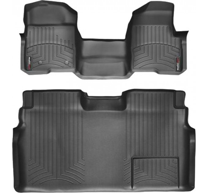 Коврики Weathertech Black для Ford F-150 (double cab)(mkXI)(no 4x4 shifter)(1 row - 1pc.)(no console)(with air vents to 2 row)(2 fixing posts) 2010-2014, ціна: 14 524 грн.