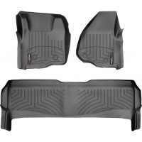 Коврики WeatherTech Black для Ford Super Duty (mkIII)(double cab)(no 4x4 shifter)(1 row - 2pcs.)(no dead pedal) 2011-2012 automatic