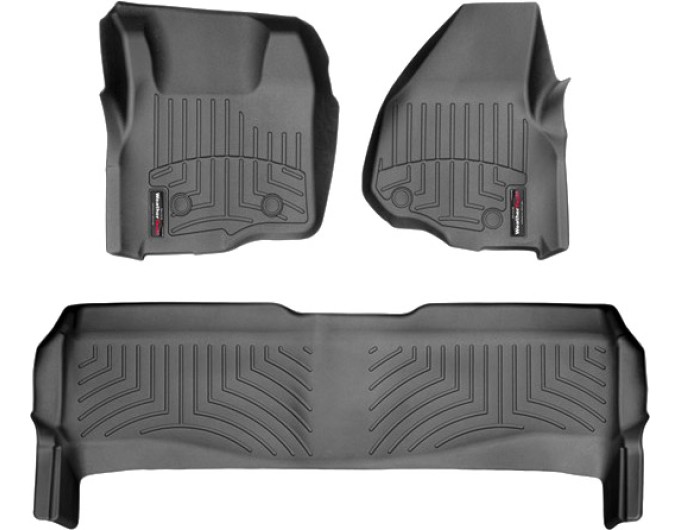 Коврики WeatherTech Black для Ford Super Duty (mkIII)(double cab)(no 4x4 shifter)(1 row - 2pcs.)(no dead pedal) 2011-2012 automatic, цена: 13 472 грн.