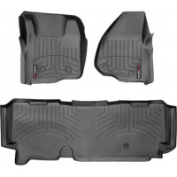 Коврики WeatherTech Black для Ford Super Duty (mkIII)(extended cab)(no 4x4 shifter)(1 row - 2pcs.)(no dead pedal) 2011-2012 automatic