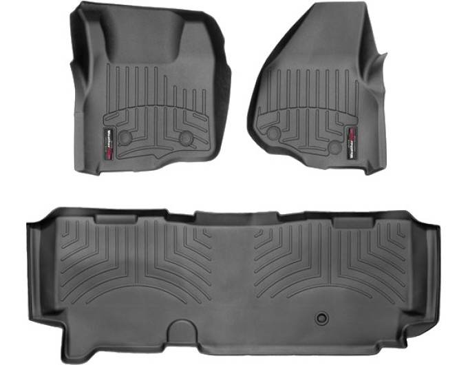 Коврики WeatherTech Black для Ford Super Duty (mkIII)(extended cab)(no 4x4 shifter)(1 row - 2pcs.)(no dead pedal) 2011-2012 automatic, цена: 13 472 грн.