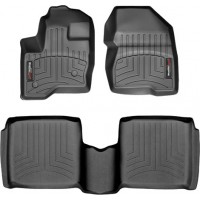 Коврики WeatherTech Black для Lincoln MKT (mkI)(1-2 row)(2 fixing posts)(no refrigerated console) 2010→