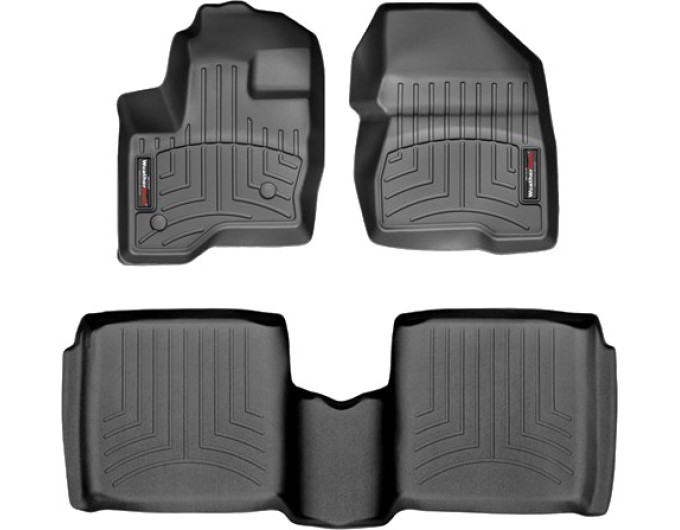 Коврики WeatherTech Black для Lincoln MKT (mkI)(1-2 row)(2 fixing posts)(no refrigerated console) 2010→, цена: 11 488 грн.