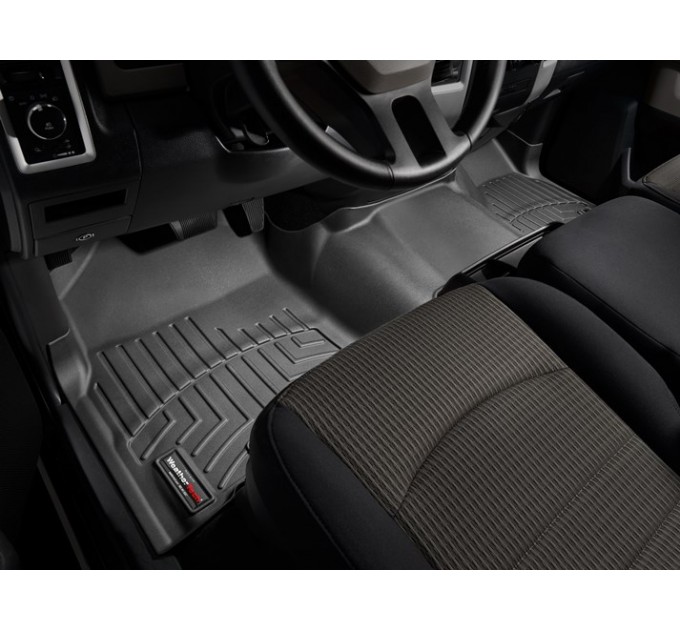 Коврики WeatherTech Black для Dodge Ram (mkIV)(crew cab)(1 fixing hook)(no 4x4 shifter)(with Armrest Console)(no PTO Kit)(1 row) 2009-2012, цена: 7 773 грн.