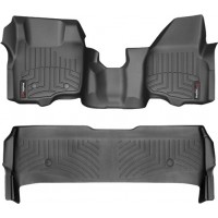 Коврики WeatherTech Black для Ford Super Duty (mkIII)(double cab)(no 4x4 shifter)(1 row - 1pc.)(no dead pedal) 2011-2012 automatic