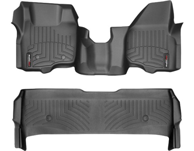 Коврики WeatherTech Black для Ford Super Duty (mkIII)(double cab)(no 4x4 shifter)(1 row - 1pc.)(no dead pedal) 2011-2012 automatic, цена: 15 243 грн.