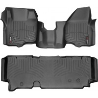 Коврики Weathertech Black для Ford Super Duty (extended cab)(mkIII)(no 4x4 shifter)(1 row - 1pc.)(no dead pedal) 2011-2012 automatic