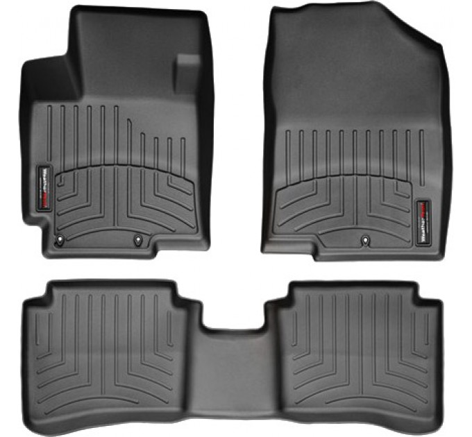 Коврики WeatherTech Black для Hyundai Accent (mkIV)(without cupholder on 2 row) 2011-2016, цена: 10 641 грн.