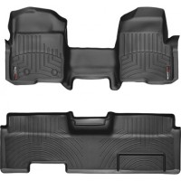 Коврики Weathertech Black для Ford F-150 (extended cab)(mkXI)(no 4x4 shifter)(1 row - 1pc.)(with not full console)(with air vents to 2 row)(2 fixing posts) 2010-2014