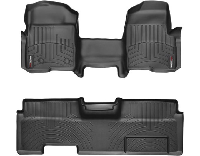 Коврики WeatherTech Black для Ford F-150 (mkXI)(extended cab)(no 4x4 shifter)(1 row - 1pc.)(with not full console)(with air vents to 2 row)(2 fixing posts) 2010-2014, цена: 15 686 грн.