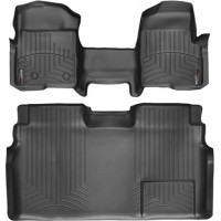 Коврики WeatherTech Black для Ford F-150 (mkXI)(double cab)(no 4x4 shifter)(1 row - 1pc.)(with not full console)(with air vents to 2 row)(2 fixing posts) 2010-2014