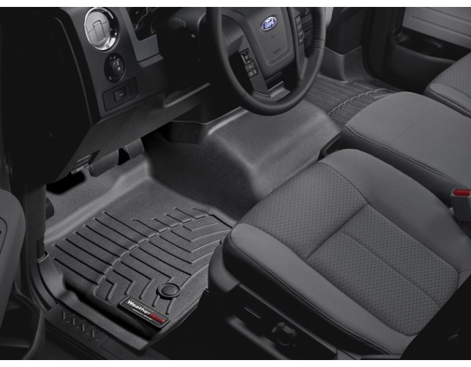 Коврики WeatherTech Black для Ford F-150 (mkXI)(extended cab)(no 4x4 shifter)(1 row - 1pc.)(with not full console)(with air vents to 2 row)(2 fixing posts) 2010-2014, цена: 15 686 грн.