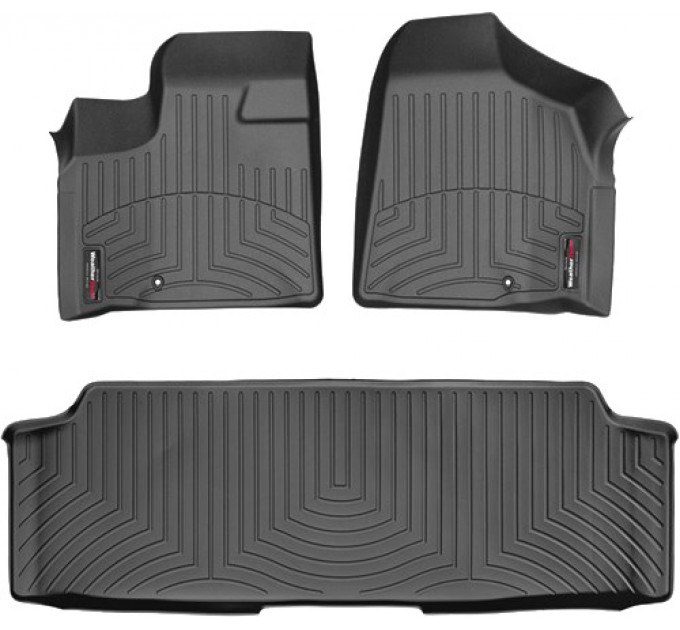 Коврики WeatherTech Black для Dodge Grand Caravan (mkV)(1-2 row)(with console)(2 row bench)(no Stow & Go or Swivel & Go seats) 2012→, цена: 11 500 грн.