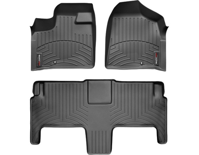 Коврики WeatherTech Black для Chrysler Grand Voyager (mkV); Volkswagen Routan (mkI)(with super console)(2 row luxury bucket seats)(1-2 row) 2011-2016, цена: 11 709 грн.