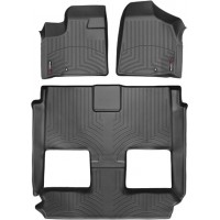 Коврики Weathertech Black для Dodge / Chrysler Grand Caravan (mkV)(1-2-3 row)(with console)(2 row bucket Stow & Go seats) 2012→