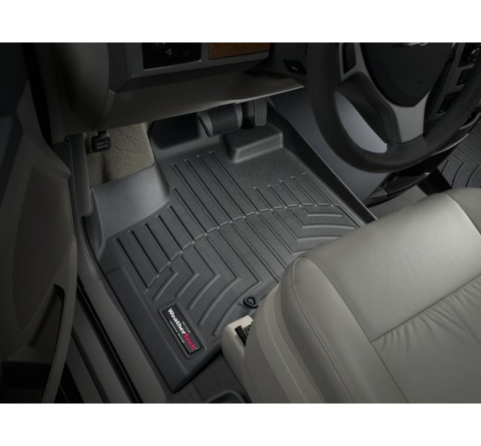 Коврики WeatherTech Black для Dodge Grand Caravan (mkV)(1-2 row)(with console)(2 row bench)(no Stow & Go or Swivel & Go seats) 2012→, цена: 10 186 грн.