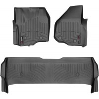 Коврики WeatherTech Black для Ford Super Duty (mkIII)(double cab)(no 4x4 shifter)(1 row - 2pcs.)(raised dead pedal) 2012-2016 automatic