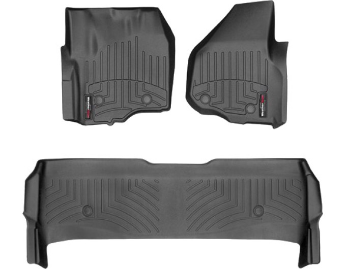 Коврики WeatherTech Black для Ford Super Duty (mkIII)(double cab)(no 4x4 shifter)(1 row - 2pcs.)(raised dead pedal) 2012-2016 automatic, цена: 13 472 грн.