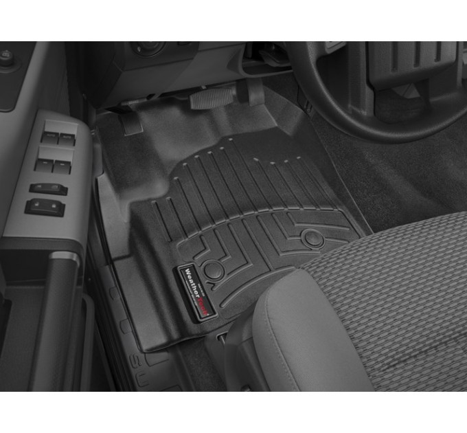 Коврики Weathertech Black для Ford Super Duty (extended cab)(mkIII)(no 4x4 shifter)(1 row - 2pcs.)(raised dead pedal) 2012-2016 automatic, ціна: 12 487 грн.