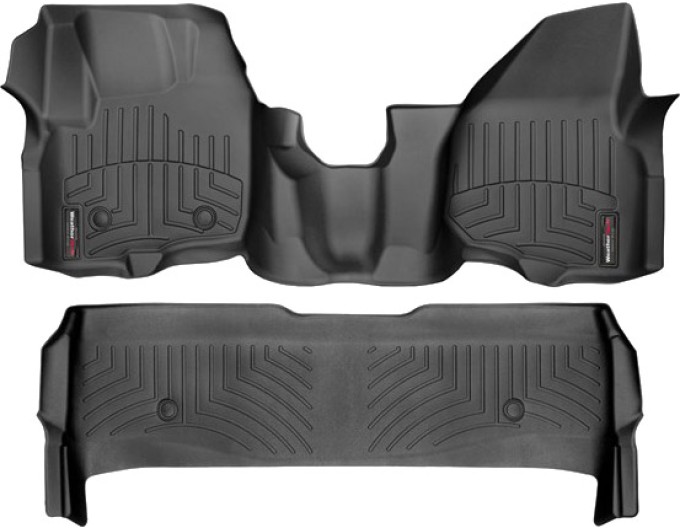Коврики WeatherTech Black для Ford Super Duty (mkIII)(double cab)(no 4x4 shifter)(1 row - 1pc.)(raised dead pedal) 2012-2016 automatic, цена: 15 243 грн.