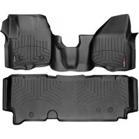 Коврики Weathertech Black для Ford Super Duty (extended cab)(mkIII)(no 4x4 shifter)(1 row - 1pc.)(raised dead pedal) 2012-2016 automatic