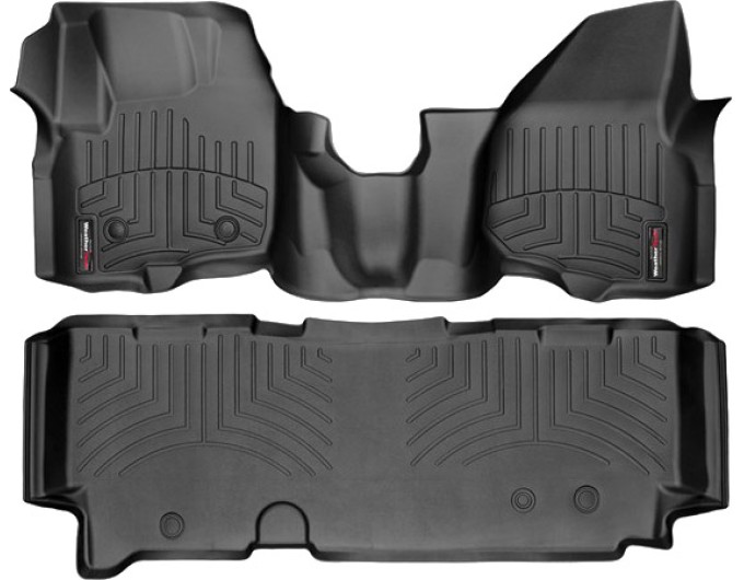 Коврики WeatherTech Black для Ford Super Duty (mkIII)(extended cab)(no 4x4 shifter)(1 row - 1pc.)(raised dead pedal) 2012-2016 automatic, цена: 15 243 грн.