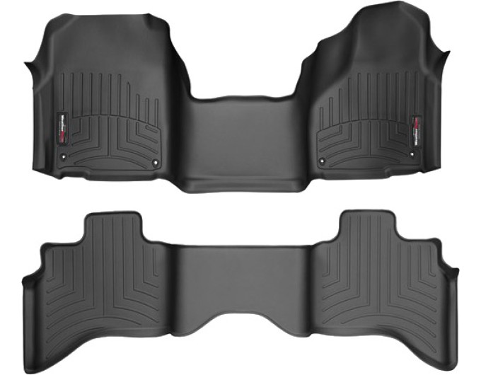 Коврики Weathertech Black для Dodge Ram (quad cab)(mkIV)(4 fixing hooks)(no 4x4 shifter)(with Armrest Console) 2012-2018, ціна: 15 686 грн.