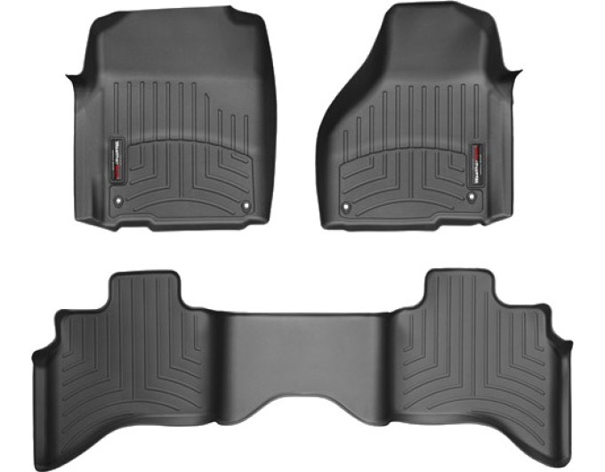 Коврики Weathertech Black для Dodge Ram (quad cab)(mkIV)(4 fixing hooks)(with Full Lenght Console) 2012-2018, ціна: 13 915 грн.