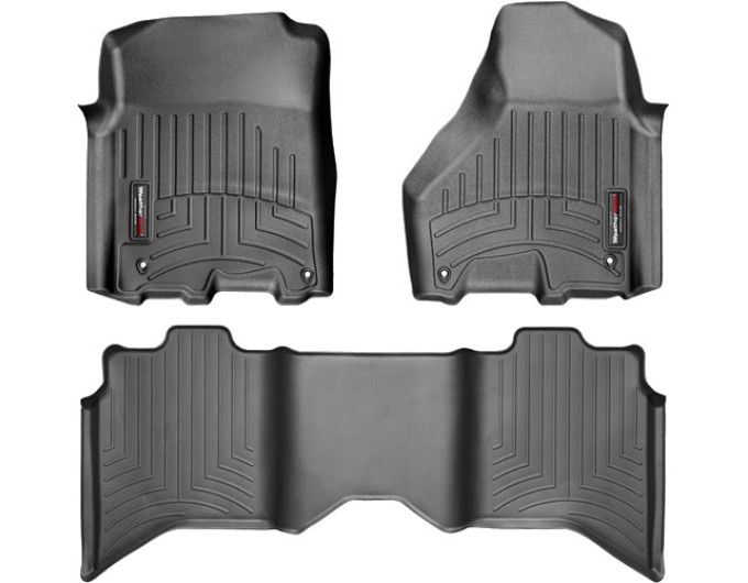 Коврики WeatherTech Black для Dodge Ram (mkIV)(crew cab)(4 fixing hooks)(with Full Lenght Console) 2012-2018, цена: 13 915 грн.