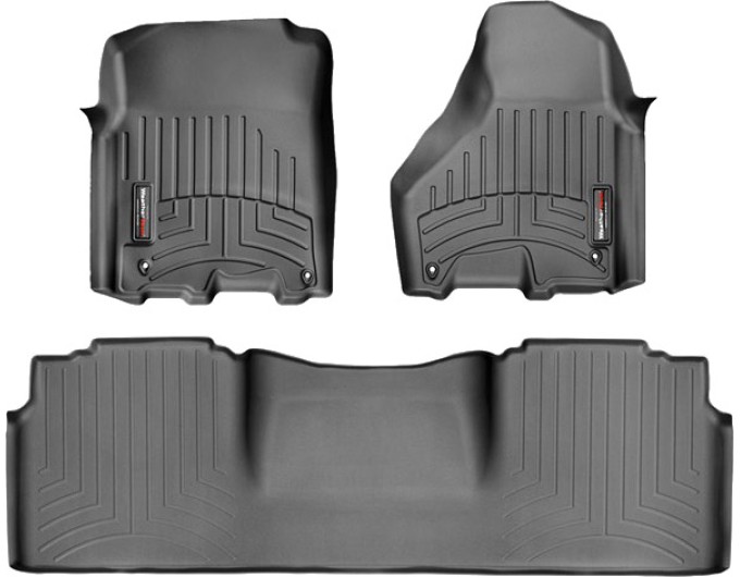 Коврики WeatherTech Black для Dodge Ram (mkIV)(mega cab)(4 fixing hooks)(with Full Lenght Console) 2012-2018, цена: 11 826 грн.