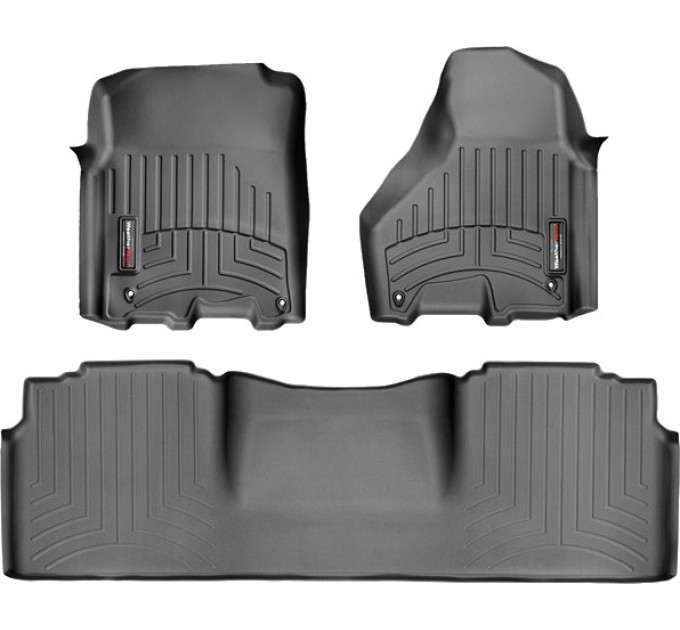 Коврики WeatherTech Black для Dodge Ram (mkIV)(mega cab)(4 fixing hooks)(with Full Lenght Console) 2012-2018, цена: 10 849 грн.