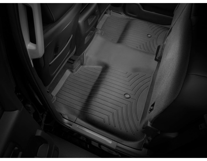 Коврики WeatherTech Black для Chevrolet Silverado (mkIII)(double cab)(no 4x4 shifter)(with full console)(extended 2 row) 2014→, цена: 11 709 грн.