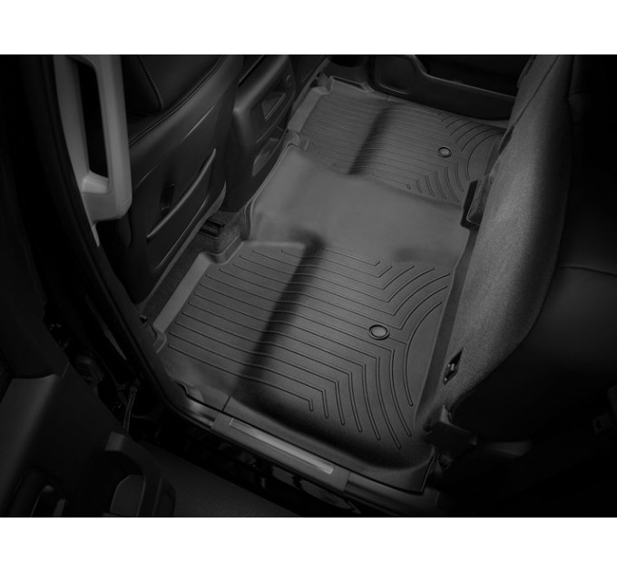 Коврики WeatherTech Black для Chevrolet Silverado (mkIII)(double cab)(no 4x4 shifter)(with full console)(extended 2 row) 2014→, цена: 10 186 грн.