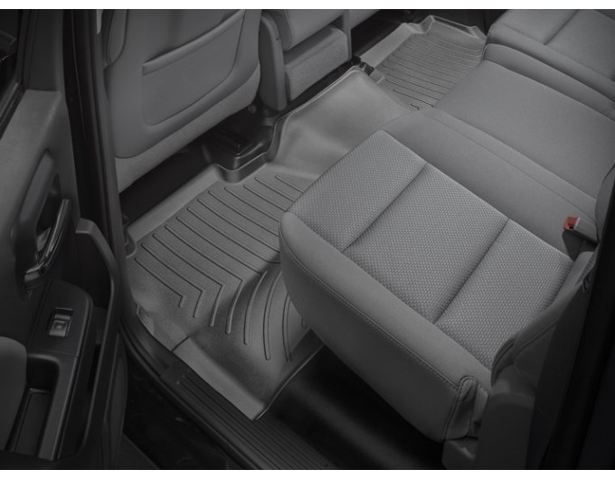 Коврики Weathertech Black для Chevrolet Silverado (double cab)(mkIII)(no 4x4 shifter)(with short console)(not extended 2 row) 2014→, ціна: 13 259 грн.