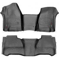 Коврики WeatherTech Black для Chevrolet Silverado (mkIII)(double cab)(no 4x4 shifter)(with short console)(not extended 2 row) 2014→