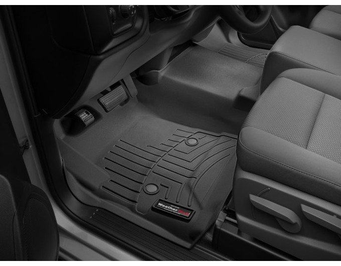 Коврики WeatherTech Black для Chevrolet Silverado (mkIII)(single cab)(no 4x4 shifter)(with short console) 2014→, цена: 8 481 грн.