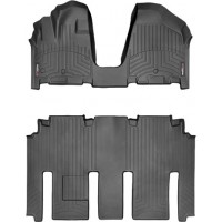 Коврики WeatherTech Black для Kia Carnival/Sedona (mkII)(1-2 row)(3 row 60/40 bench) 2006-2012