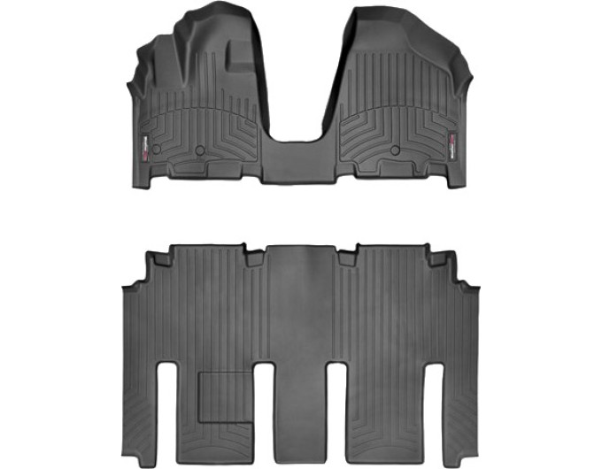Коврики Weathertech Black для Kia Carnival/Sedona (mkII)(1-2 row)(3 row 60/40 bench) 2006-2012, ціна: 15 243 грн.