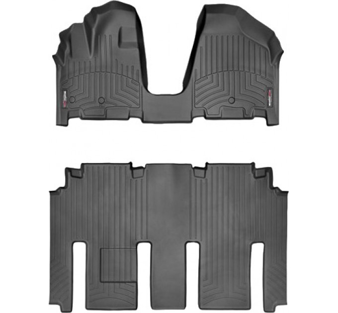 Коврики WeatherTech Black для Kia Carnival/Sedona (mkII)(1-2 row)(3 row 60/40 bench) 2006-2012, цена: 14 117 грн.