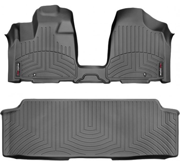 Коврики WeatherTech Black для Dodge Grand Caravan (mkV)(1-2 row)(no console)(2 row bench)(no Stow & Go or Swivel & Go seats) 2012→, цена: 11 720 грн.