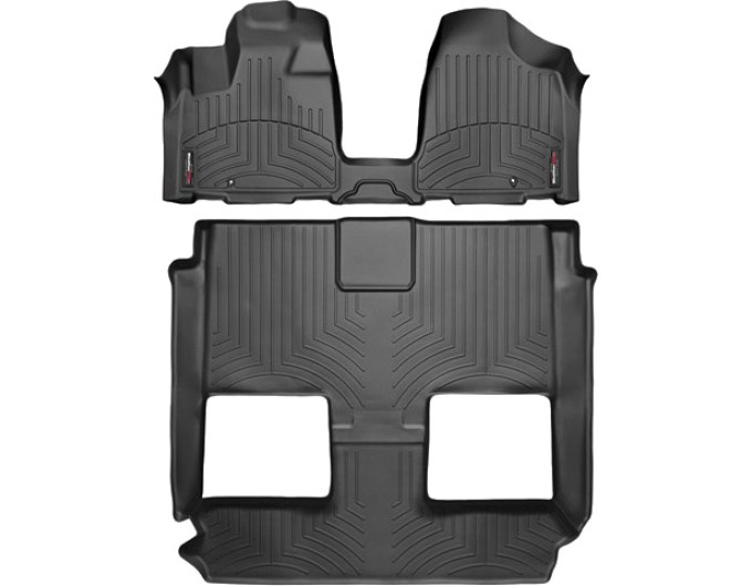 Коврики Weathertech Black для Dodge / Chrysler Grand Caravan (mkV)(1-2-3 row)(no console)(2 row bucket Stow & Go seats) 2012→, ціна: 15 686 грн.