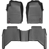 Коврики Weathertech Black для Isuzu D-Max (crew cab)(mkII)(vinyl floor) 2012-2019