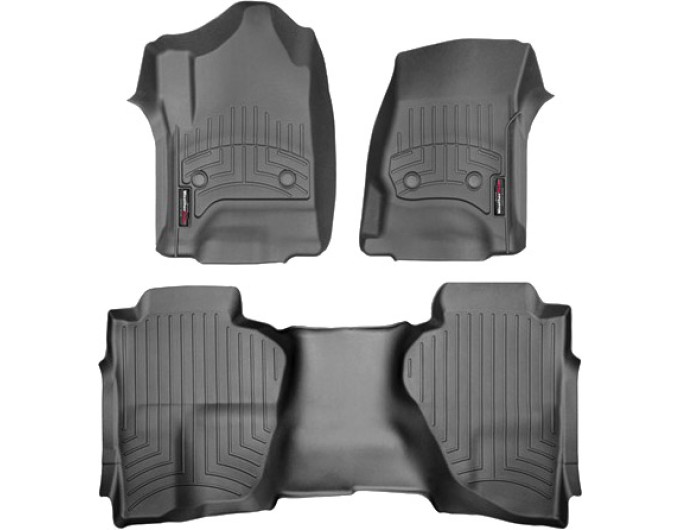 Коврики WeatherTech Black для Chevrolet Silverado (mkIII)(extended cab)(no 4x4 shifter)(with full console) 2014→, цена: 11 709 грн.