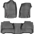 Коврики Weathertech Black для Chevrolet Silverado (double cab)(mkIII)(no 4x4 shifter)(with full console)(not extended 2 row) 2014→, ціна: 11 488 грн.