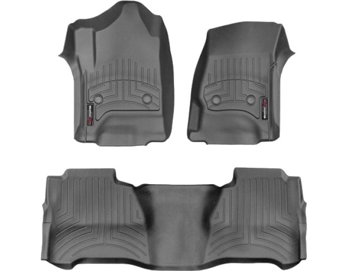Коврики Weathertech Black для Chevrolet Silverado (double cab)(mkIII)(no 4x4 shifter)(with full console)(not extended 2 row) 2014→, ціна: 11 488 грн.
