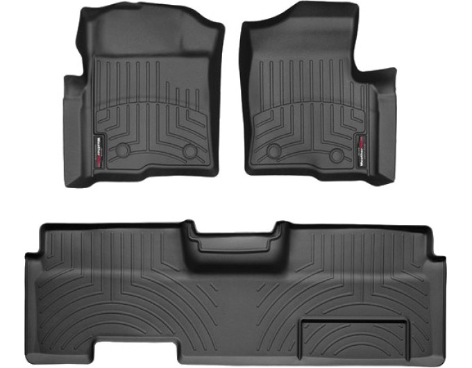 Коврики WeatherTech Black для Ford F-150 (mkXI)(extended cab)(no 4x4 shifter)(not full console or no console)(with air vents to 2 row)(4 fixing posts) 2010-2014, цена: 13 915 грн.